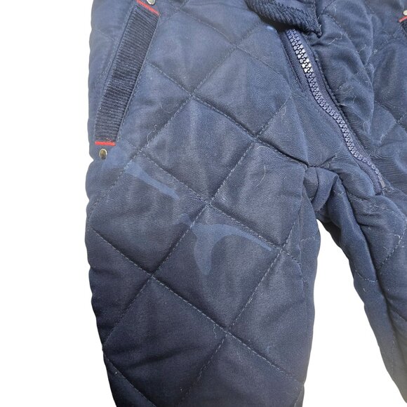 Baby Rothschild Quilted Snowsuit Navy 3/6M Hooded Winter One-Piece - Picture 9 of 9